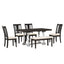 Traditional 6-Piece 78inch Trestle Extendable Dining Table Set with One 18inch Removable Leaf Distressed White - Korvel