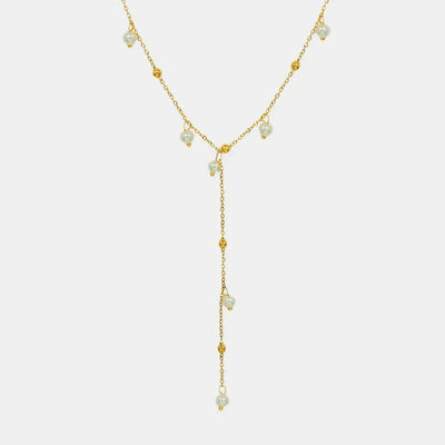 18K Gold-Plated Pearl Drop Necklace - Korvel