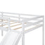 Lit mezzanine en forme de L pour enfant avec échelle et toboggan - Blanc