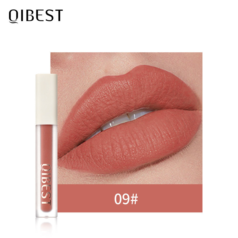 QIBEST Silky Lip Glaze - Brillo Labial No Pegajoso y de Larga Duración