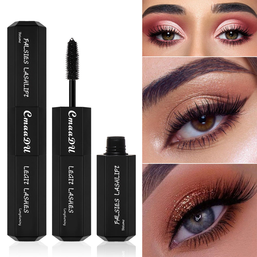 Mascara CmaaDu Large capacity 20ml ultra black double head mascara silicone brush head - Korvel