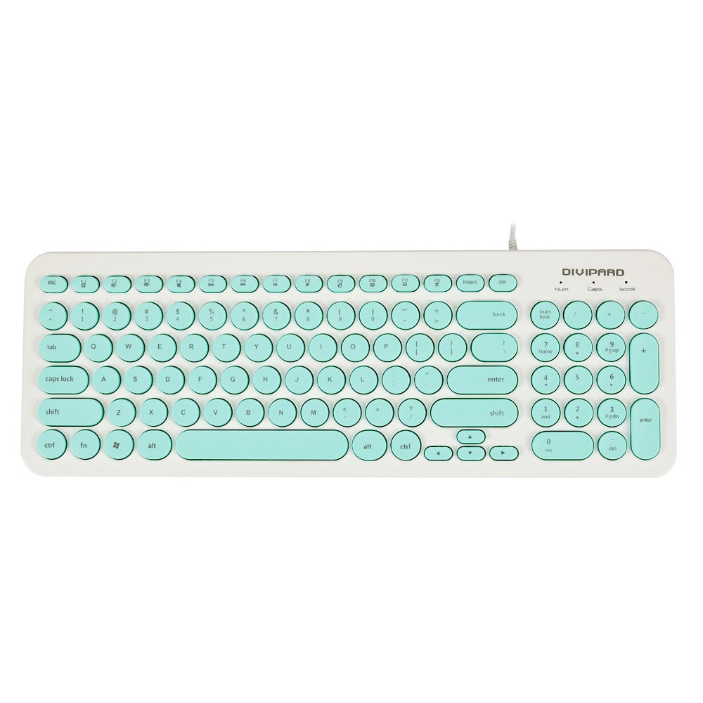 D520 Silent Wired Esports Keyboard USB Ultra Thin 104 Key Business Office Retro Punk Computer Gaming Keyboard - Korvel