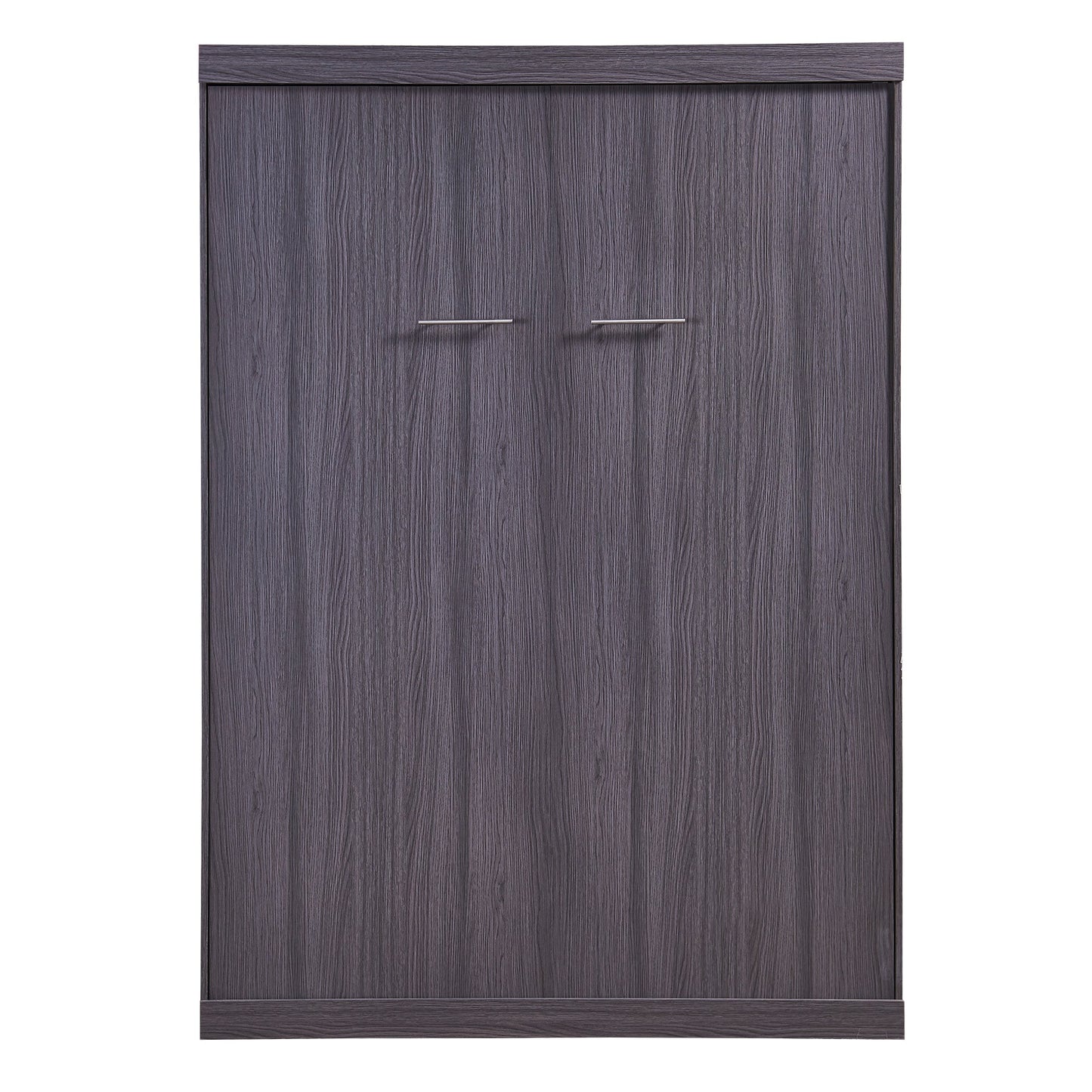 Full Size Gray Murphy Bed with Wardrobe and Drawers