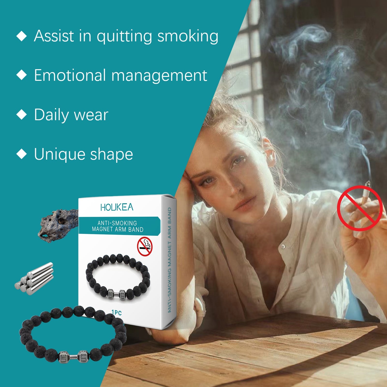 Volcanic Stone Bracelet Men's Bracelet Fashion Pieces Designed With Natural Ingredients Everyday Wear Bracelet - Korvel