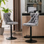 Gray,Set of 2 25-33 Inch,17.7 inch base, Modern Upholstered Bar Stools with Backs Comfortable Tufted for Home Pub and Kitchen - Korvel