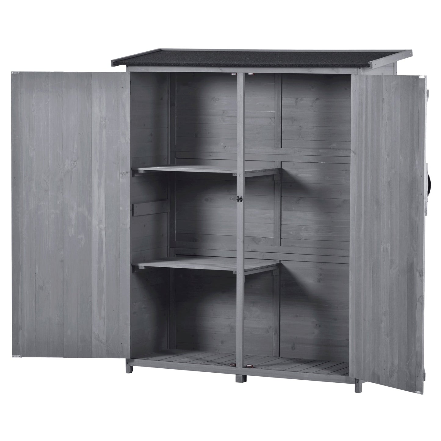 Abri de rangement en bois premium 5,3 pieds x 4,6 pieds avec toit étanche