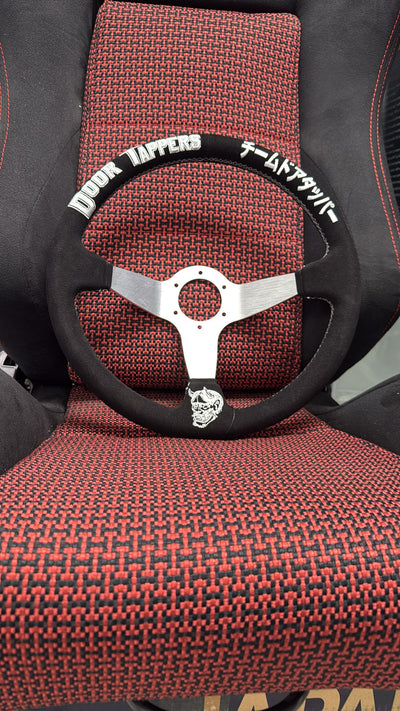 SPDZ1 x DoorTapper 13” Drift Steering Wheel - Premium Black Suede - Korvel