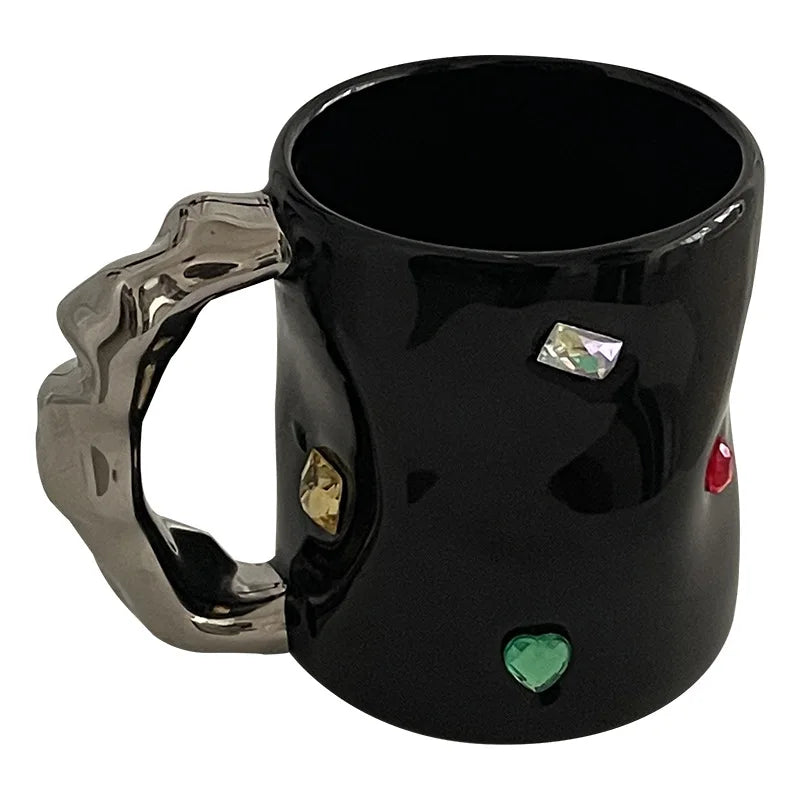 Luxury Cup Make Undefined Cup Gem Cup Spice Girl Style Gem Mug Ceramic Water Cup Small Original Coffee Mug Cup for Lovers - Korvel