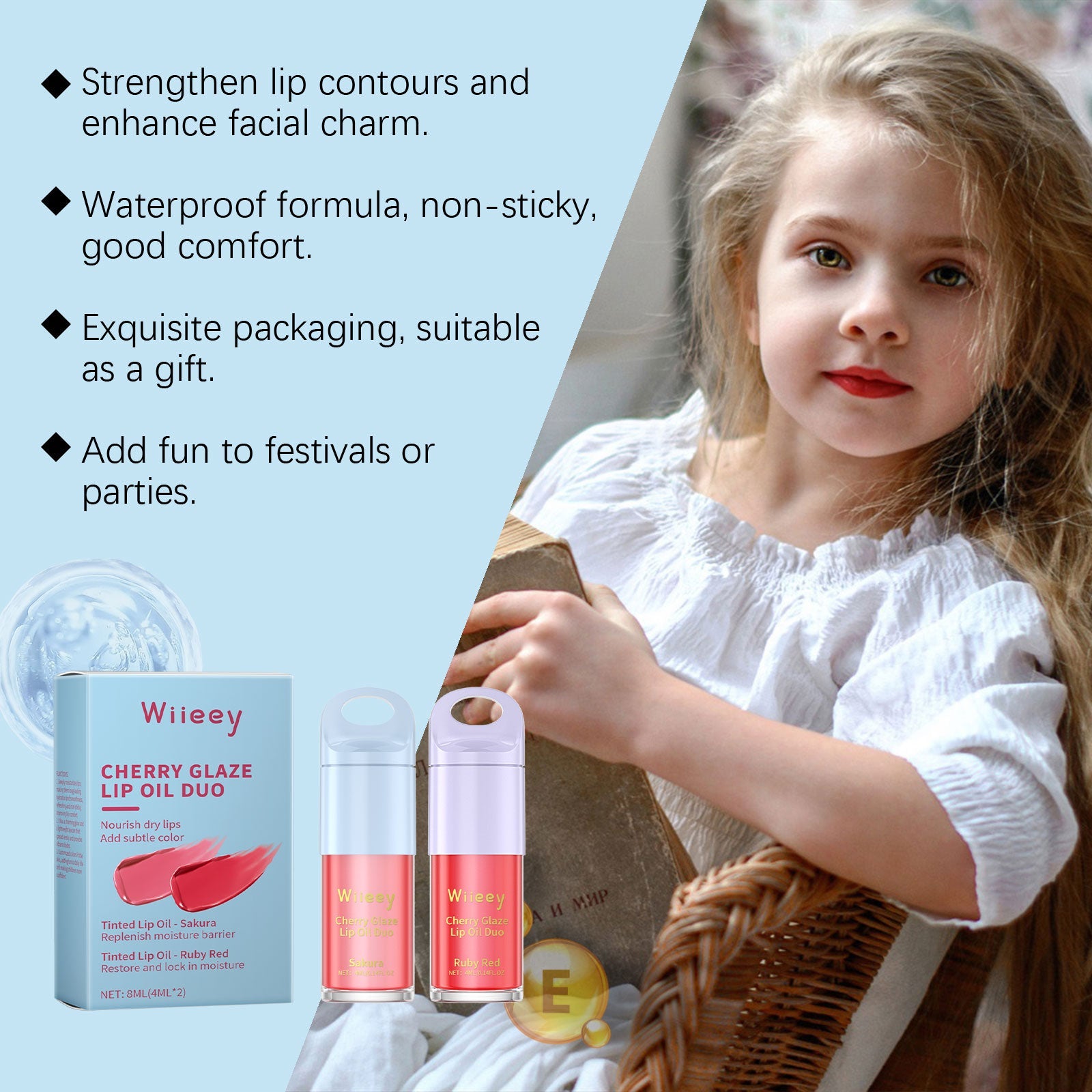 Children's Moisturizing Color Lip Glaze Set Gentle Color Moisturizing, Nourishing And Brightening Lip Color Children's Lip Glaze - Korvel