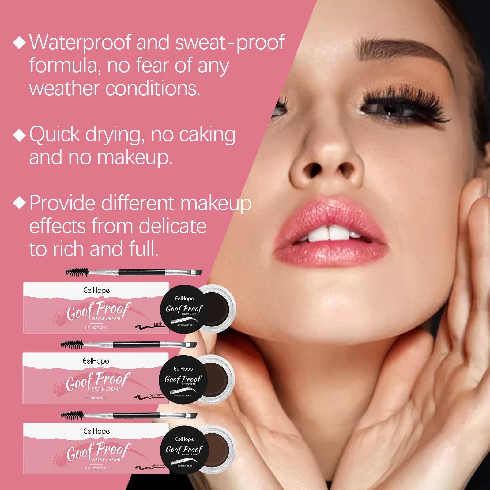 Eyebrow Cream Series Of Anti-Smudging Multi-Color Eyebrow Color Moisturizing Nourish Long-Lasting Dry Waterproof Eyebrow Cream - Korvel