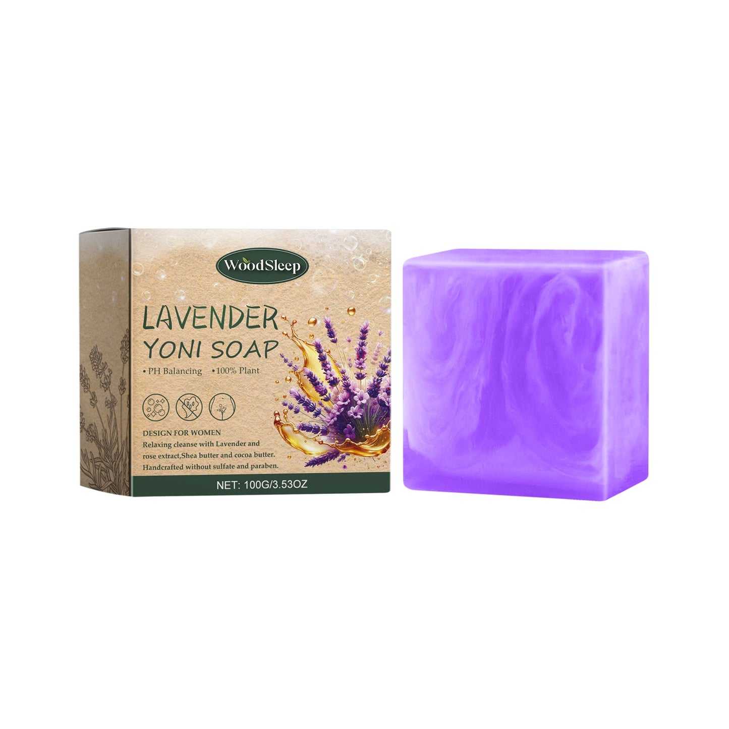 Lavender Scented Soap, Relieve Itching And Discomfort Of Female Body, Remove Odor And Mild Moisture - Korvel