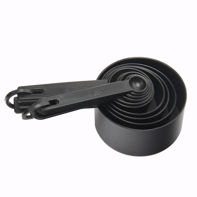 10-Piece Plastic Measuring Cups Black - Korvel