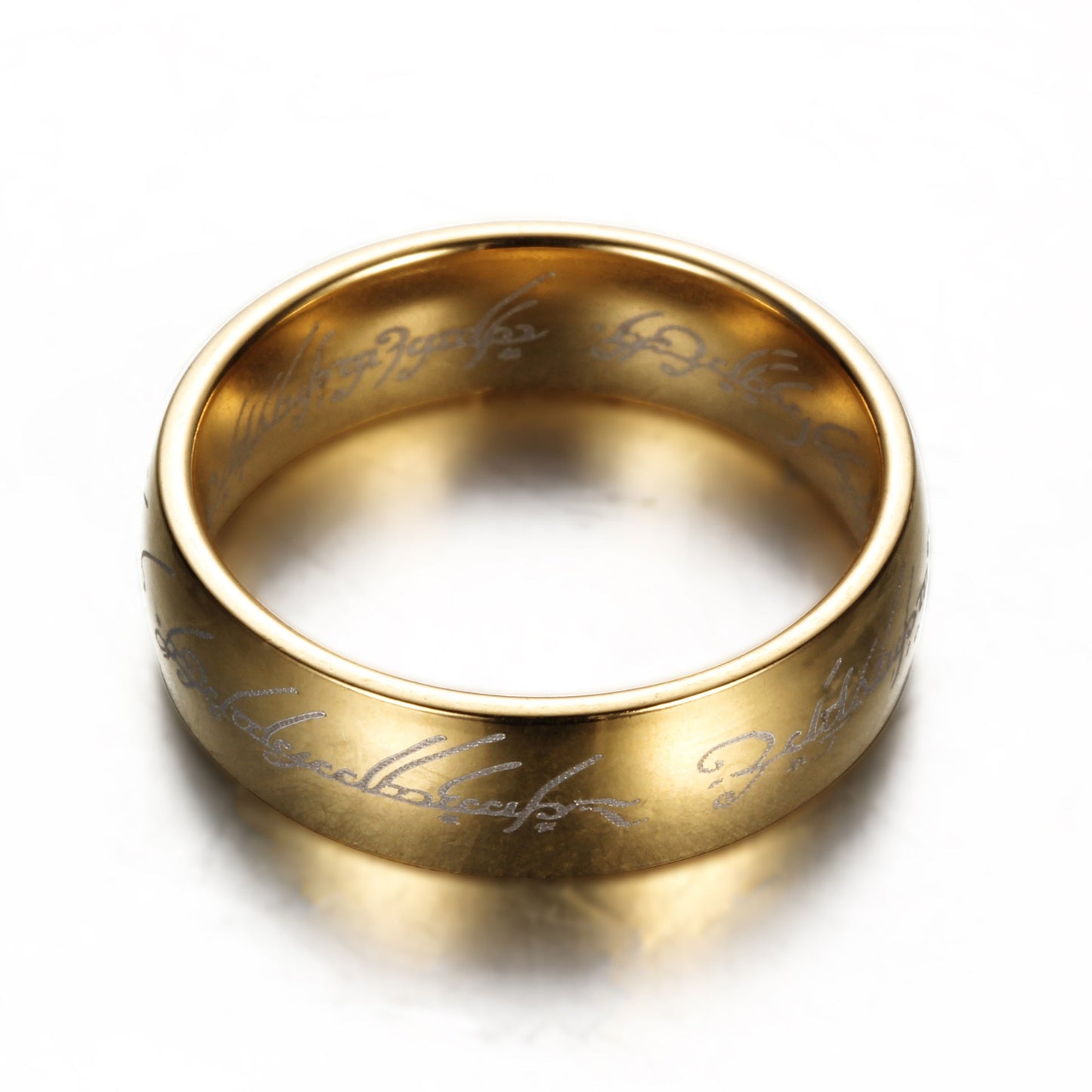 Bague en acier inoxydable avec police arabe personnalisée