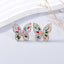 Alloy Inlaid Rhinestone Butterfly Earrings - Korvel