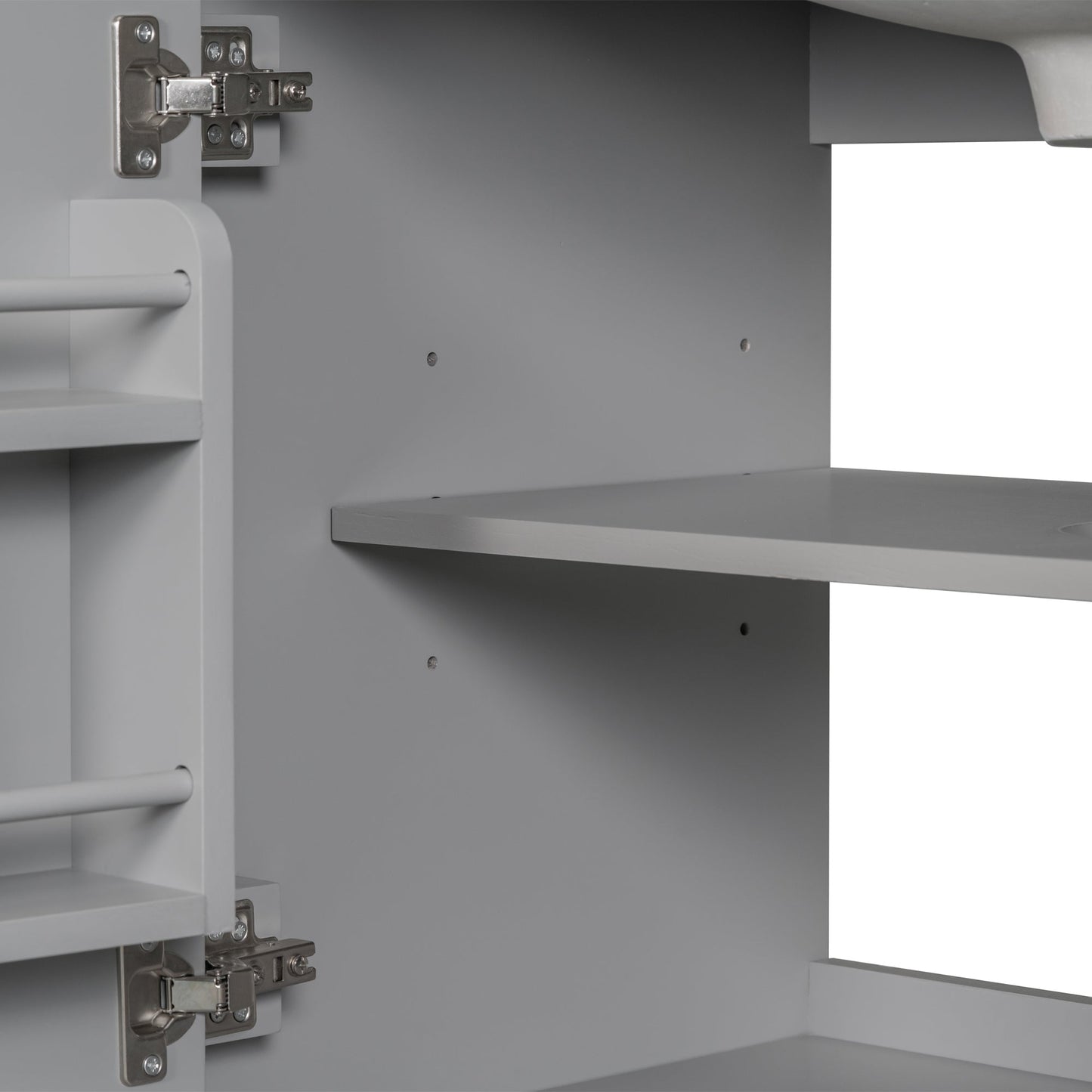 30inchgrey Bathroom Vanity with Sink ComboMulti-functional Bathroom Cabinet with Doors and Drawer Solid Frame and MDF Board - Korvel
