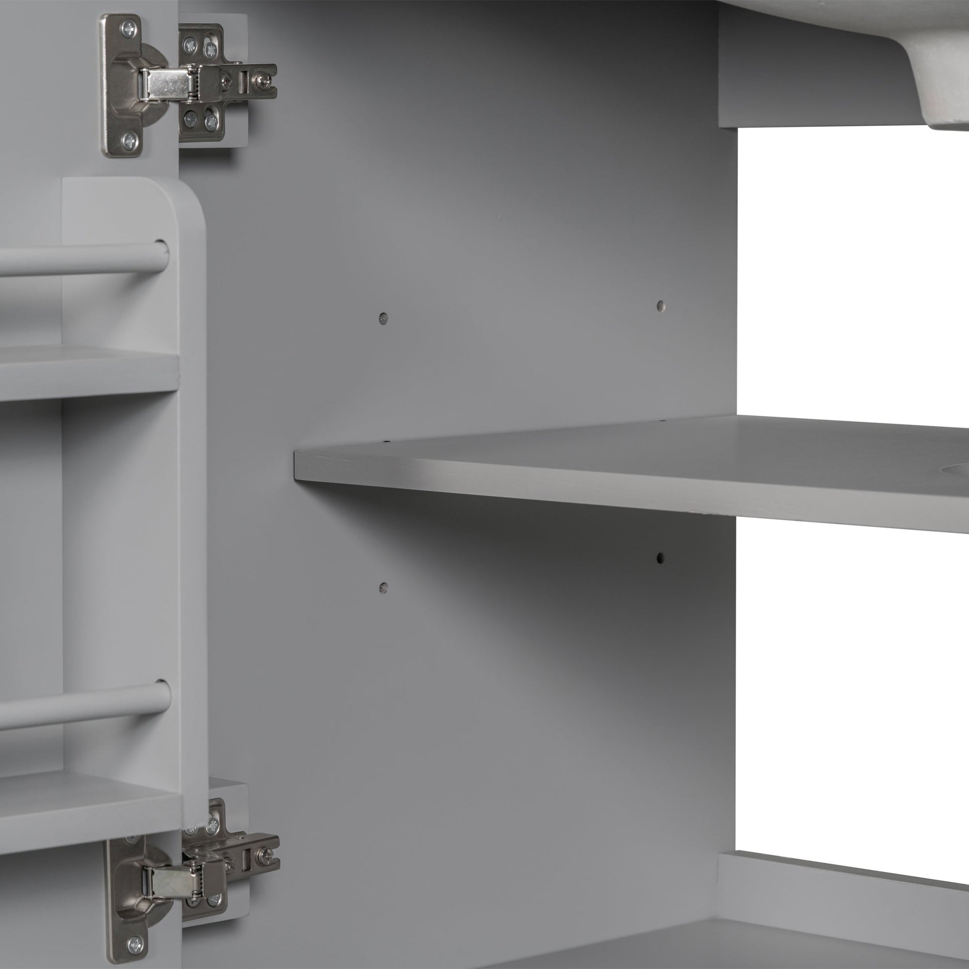 30inchgrey Bathroom Vanity with Sink ComboMulti-functional Bathroom Cabinet with Doors and Drawer Solid Frame and MDF Board - Korvel