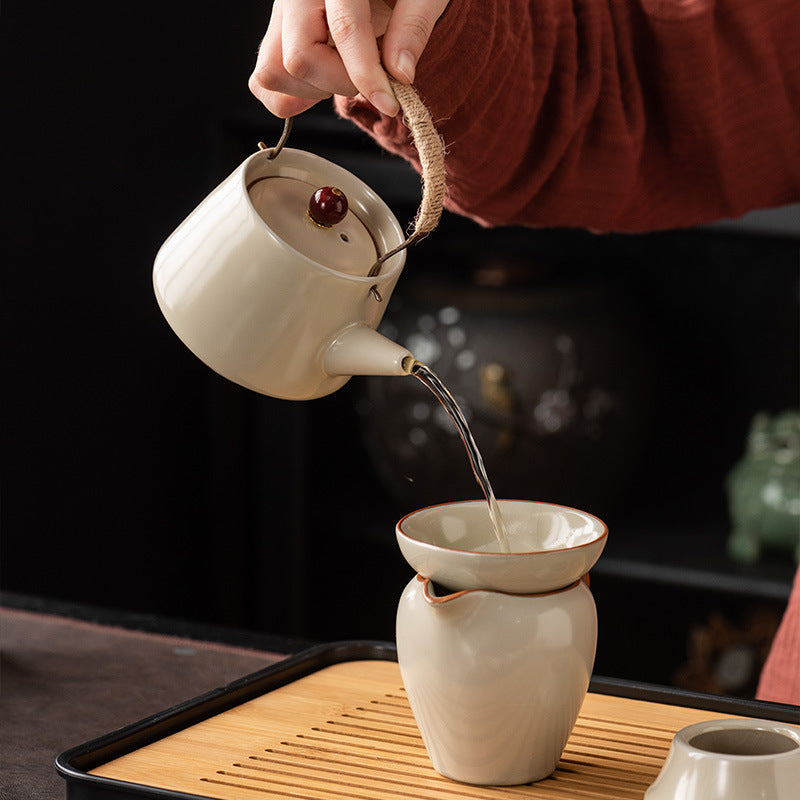 Juego de té Kung Fu chino Ru Kiln - Colección de cerámica elegante