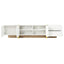 Luxury Fluted TV Stand for TVs Up to 80'', Modern Entertainment Center with Storage Cabinets & Drawer White - Korvel