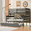 Wood Twin over Full Bunk Bed with Trundle - Gray