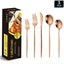 Portuguese Stainless Steel Knife Fork Spoon Golden Steak Knife Fork Set Four-Piece Tableware Set - Korvel