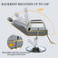 Advanced reclining hair salon chair with heavy-duty hydraulic pump, 360 ° rotation, maximum weight capacity of 400 pounds, Gray - Korvel