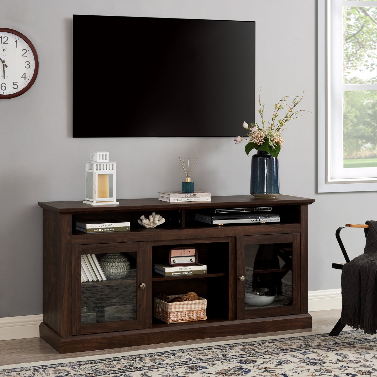 Soporte de Medios para TV Marrón Contemporáneo para Salas de Estar Modernas