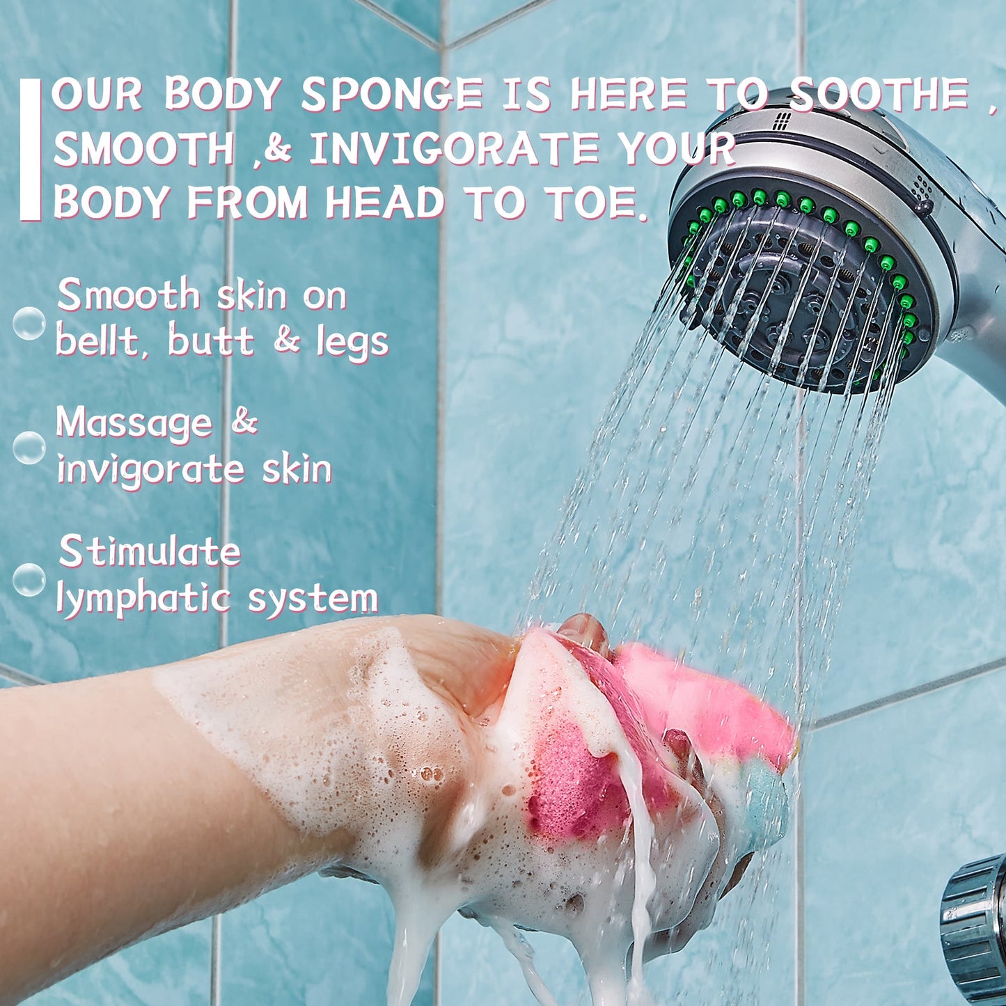 Aromatherapy Body Sponge, Firming Skin Belly Calf Arm Toning Body Cleansing Bath Sponge - Korvel