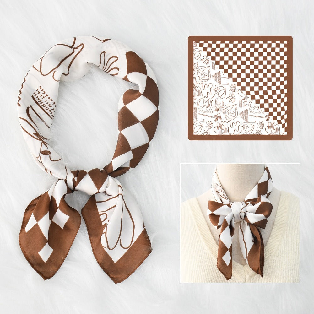 Silk Scarf Women's Sunscreen Beach Imitation Silk Versatile Silk Scarf Neckband - Korvel