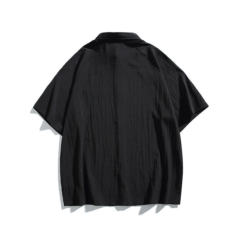 Pocket embroidery workwear short sleeved shirt men's and women's loose half sleeved shirt - Korvel