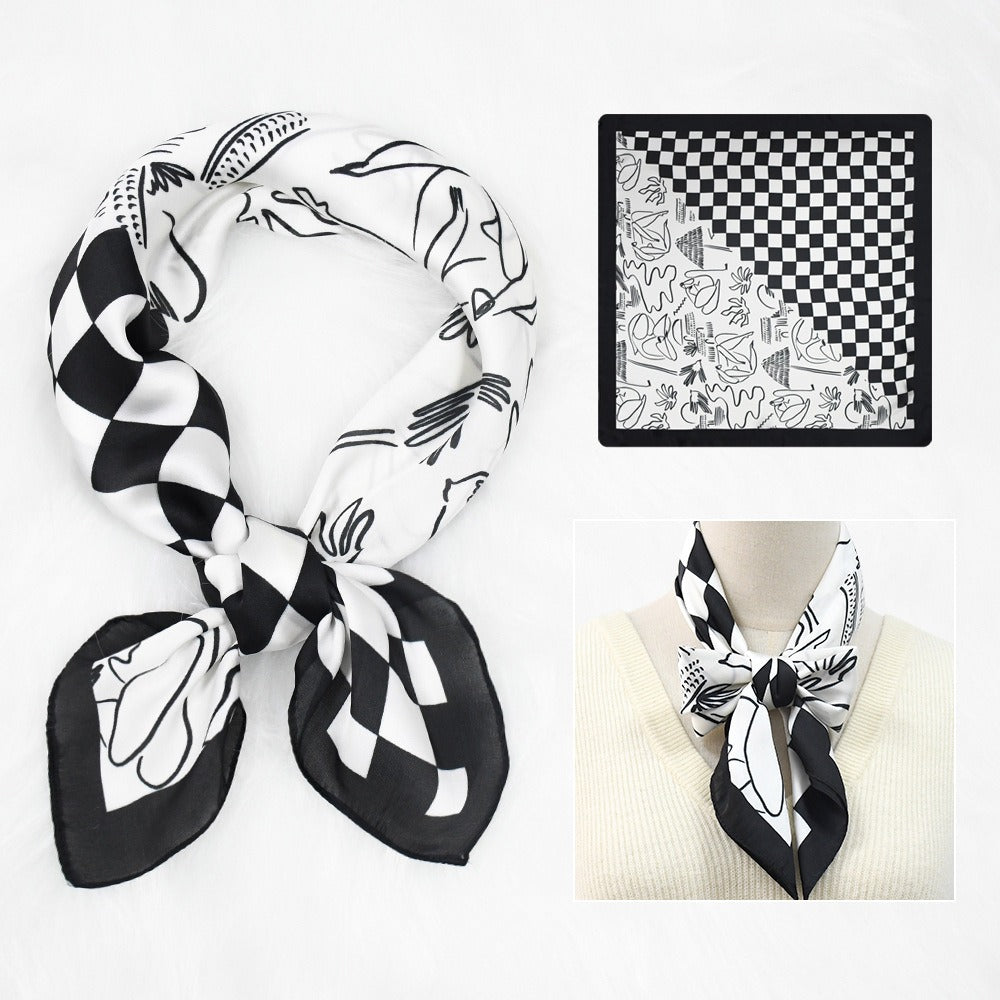 Silk Scarf Women's Sunscreen Beach Imitation Silk Versatile Silk Scarf Neckband - Korvel