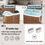 Laundry Hamper With Lid PE Rattan Powder Coating Frame Clothes Hampers with 02 Removable Bags, Wheels, 160L, Brown Color - Korvel