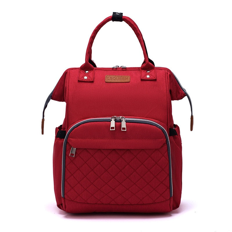 Lequeen Brand Diaper Bag Large Capacity USB Mummy Bag Travel Backpack Designer Nursing Bag for Baby Care - Korvel