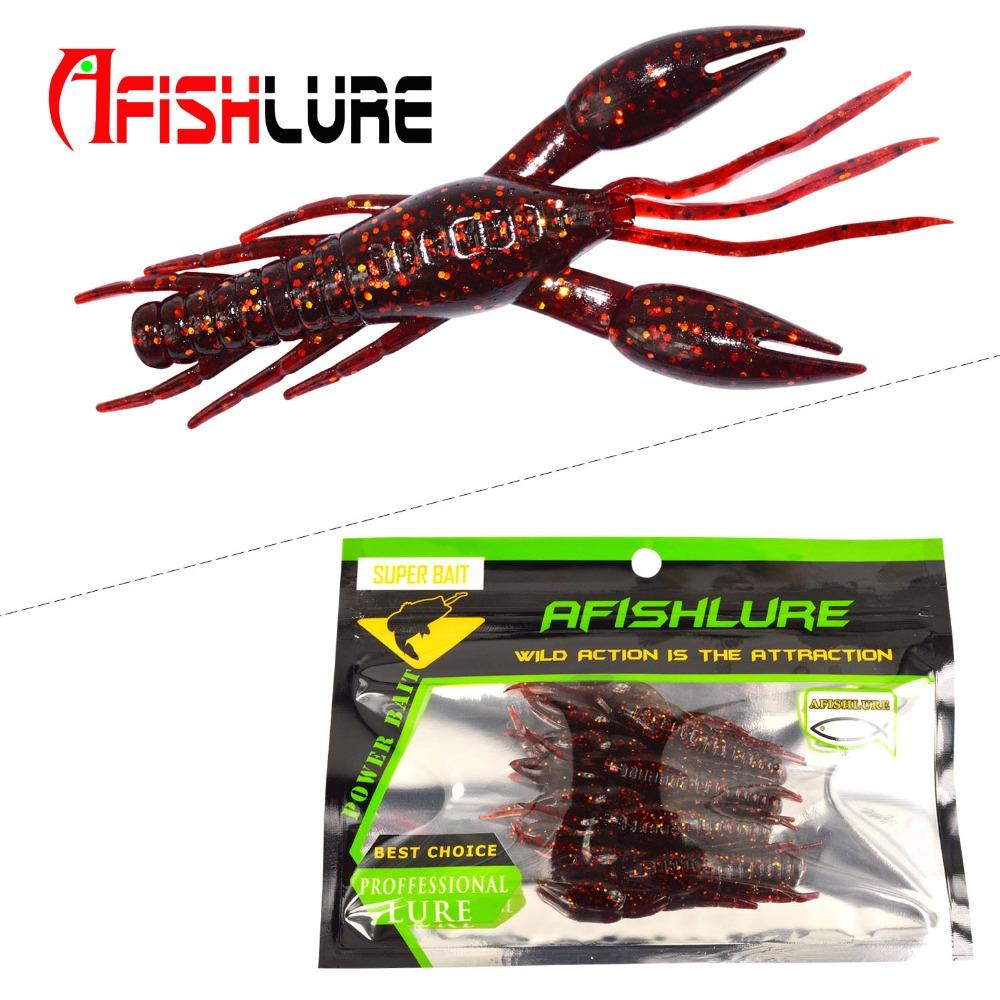 AFISHLURE 4pcs/lot  AR-14 hammer Crab clamp Shrimp 80mm 5.5g claw Bait artificial lure sauce green bait Swimbait Fake - Korvel