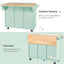 Kitchen trolley, cabinet door internal storage rack with storage cabinet and 3 dining room drawers, mint green - Korvel