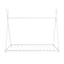 Metal Twin Size House Platform Bed with Triangle Structure  White - Korvel