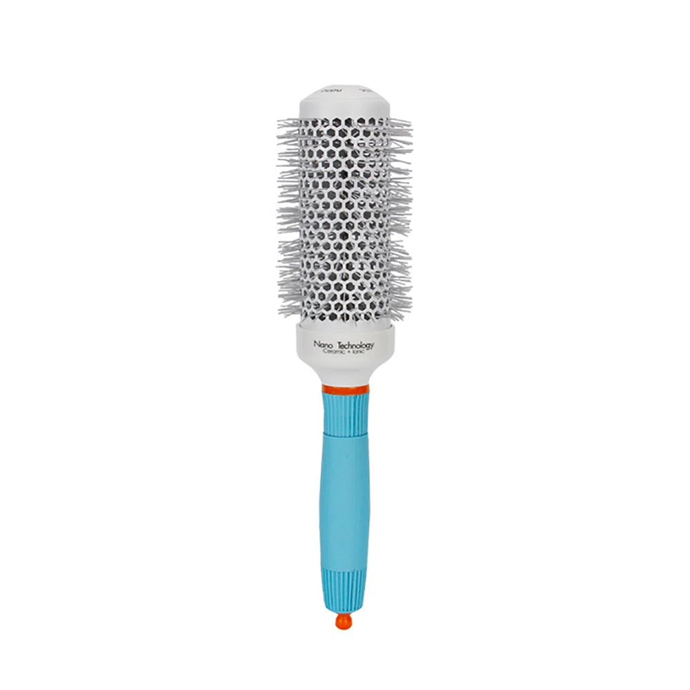 Professional Round Blue Hair Brush Ceramic Ion Hairbrush Comb Fashion Salon Hair Styling Tools - Korvel