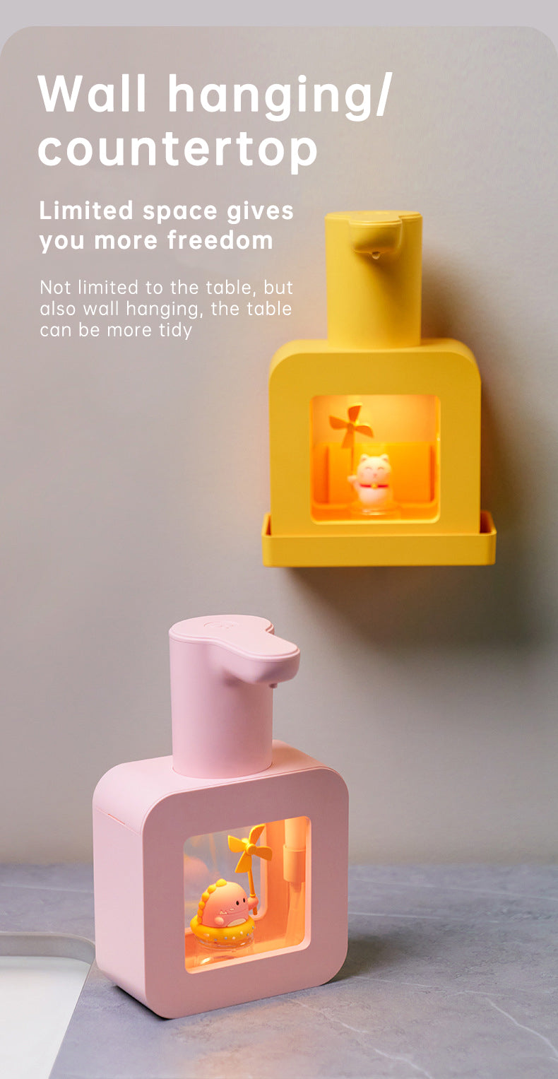 Cute Cat Rechargeable Touchless Automatic Soap Dispenser 400ml Kids foam Soap Dispenser with Night Light - Korvel