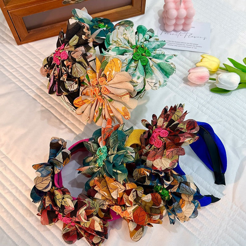 Fashionable handmade fabric flower headbands - Korvel
