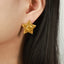 Minimalist Geometric Titanium Steel Pentagram Earrings