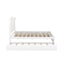 Lit plateforme queen en bois blanc élégant avec lit gigogne