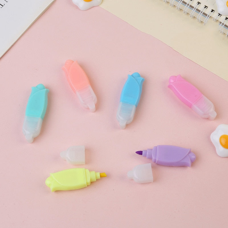 Surligneur Mini Mignon - Design Cartoon Kawaii pour l'École et le Bureau
