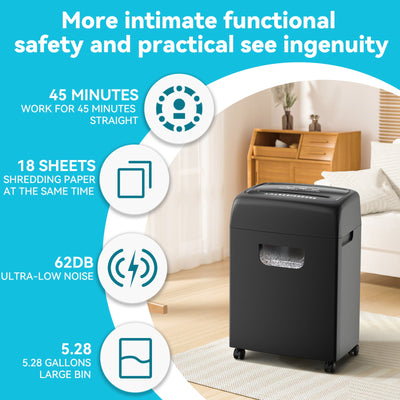 High Security Low Noise Cross Cut Paper Shredder