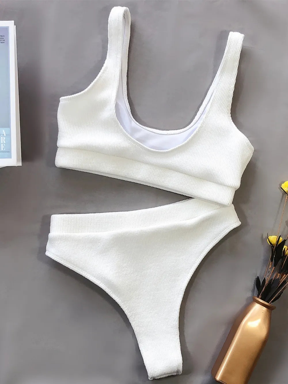 Scoop Neck Wide Strap Two-Piece Swim Set - Korvel