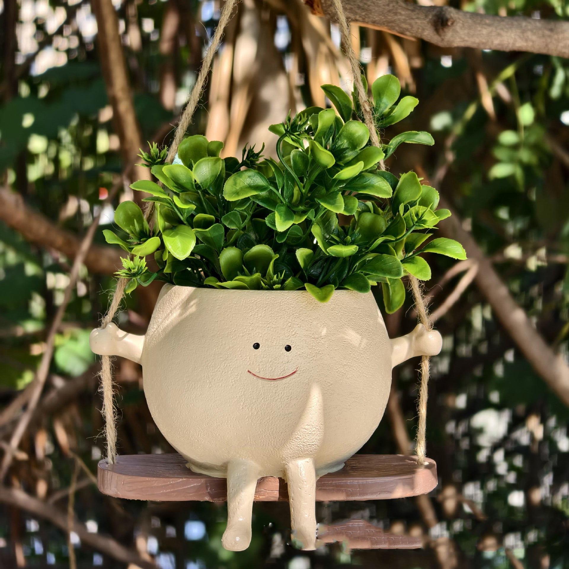 Swing Face Planter Resin Plant Succulent Pots Creative Wall Hanging Head Planter Multifunctional Home Garden Patio Accessories - Korvel
