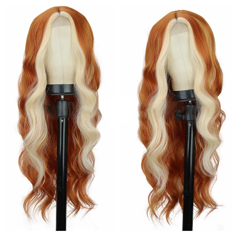 European and American Wigs With Long Curly Hair, Women's Front Lace Wigs, High-Temperature Silk Wigs, and Headsets - Korvel