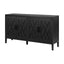 4 Door Wooden Twill Sideboard - Vintage Black & Dark Walnut