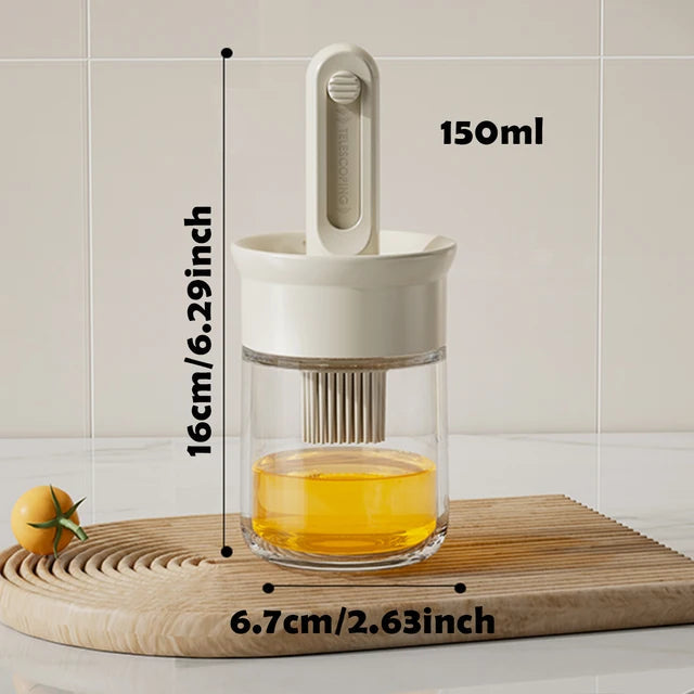 Telescopic Oil Brush Integrated Bottle Adjustable Length High Temperature Resistant Household Kitchen Barbecue Baking Tool - Korvel