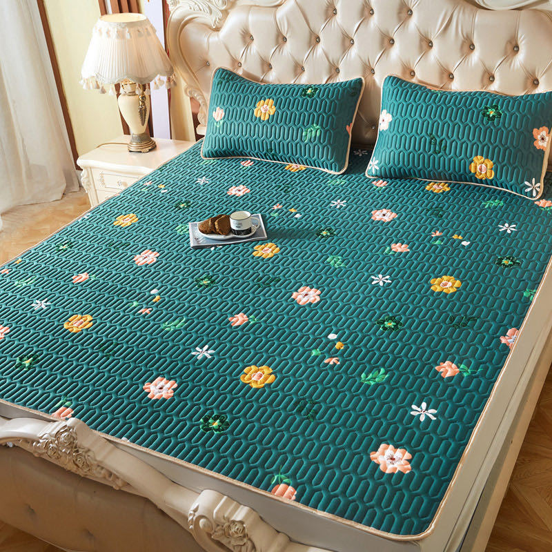 Summer Bed Sheet Ice Silk Mat Soft and Comfortable Latex Mattress Bedding Three-piece Breathable Mat for Comfortable Sleep - Korvel