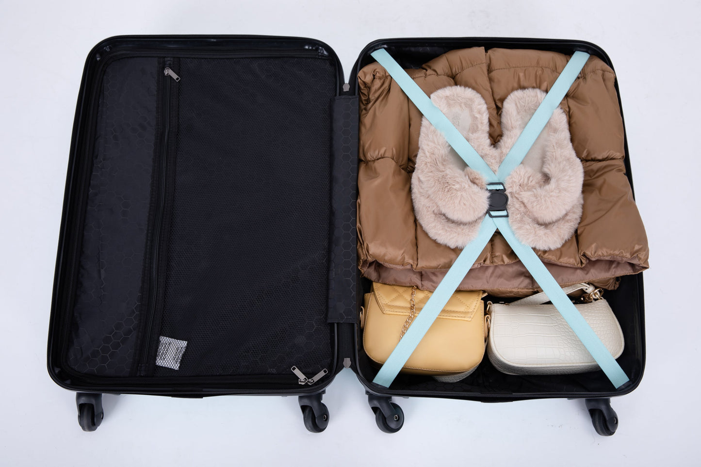 Ensemble de bagages léger en ABS de 3 pièces avec roues pivotantes - Vert