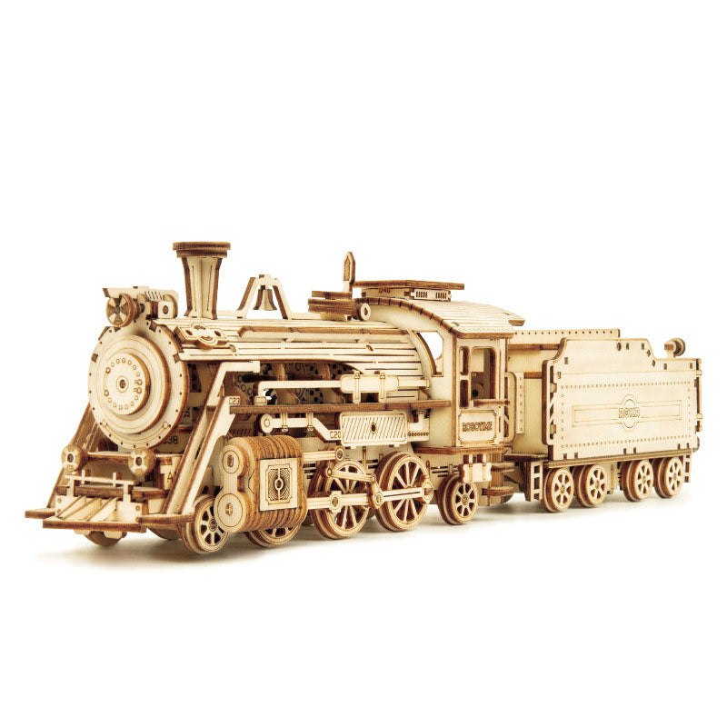 3DIY Hand Assembled Train Jeep Truck Children's Toy Boy Gift Wooden 3D Puzzle - Korvel